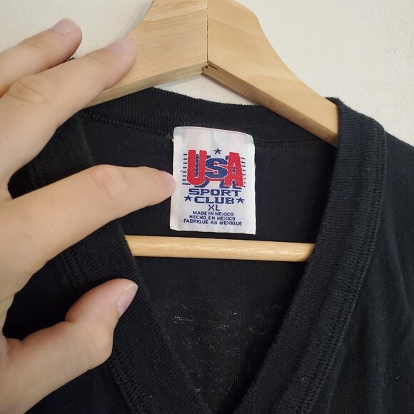 Vintage 90s Pittsburgh Penguins Hedburg #1 cotton jersey shirt black size XL - Picture 5 of 6